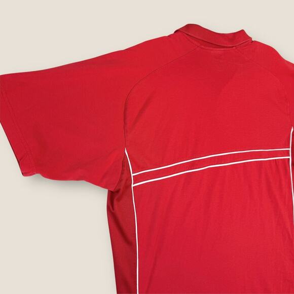 Nike Dry Fit Short Sleeves Cotton Meshed Knit Golf Polo Shirt Men Size L Red - Picture 8 of 12